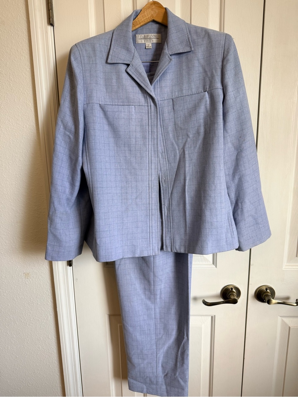 Pale Blue Women's Blazer and Pants Suit
